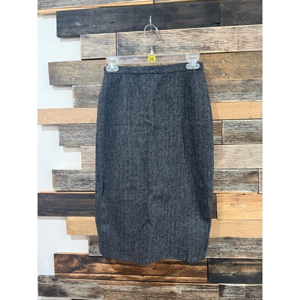 DOLCE & GABBANA Black Grey Pencil Skirt Size 42 Made In Italy